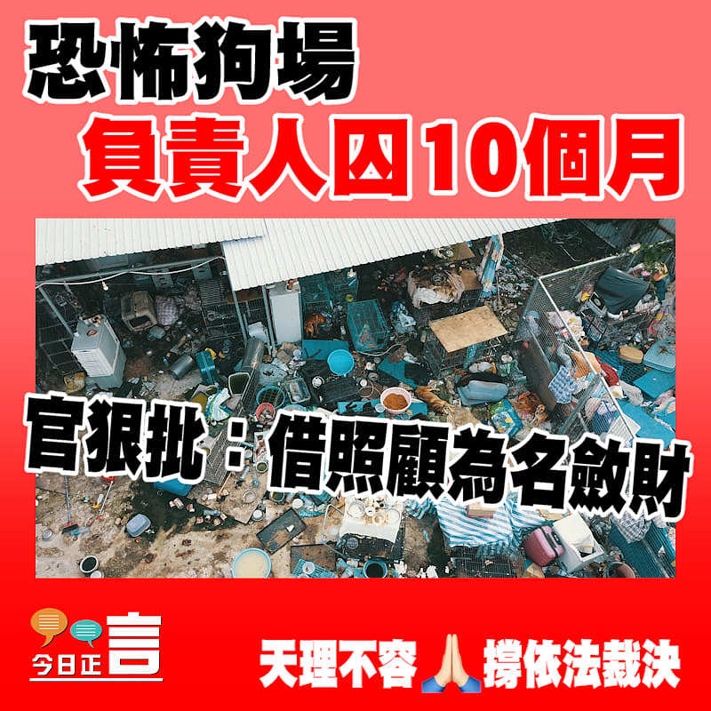 恐怖狗場負責人囚10個月