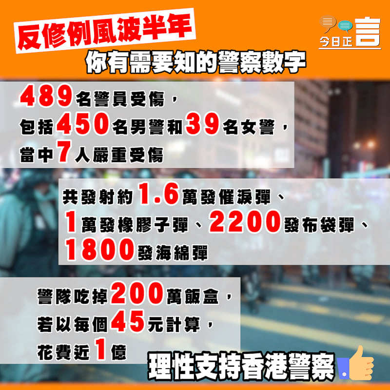 反修例風波半年：你有需要知的警察數字