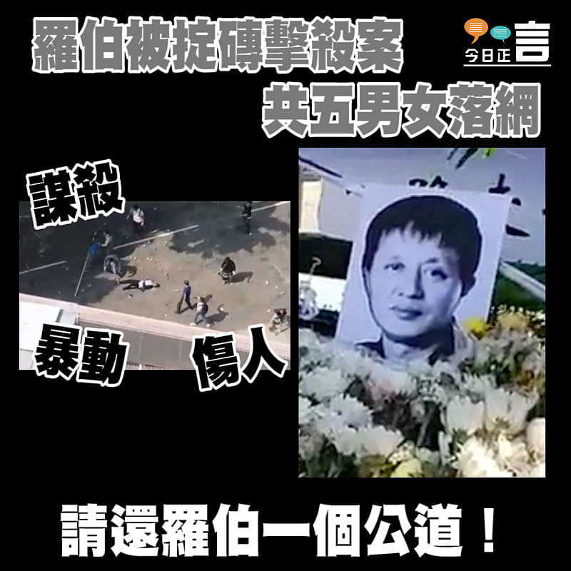 羅伯被掟磚擊殺案 共五男女落網