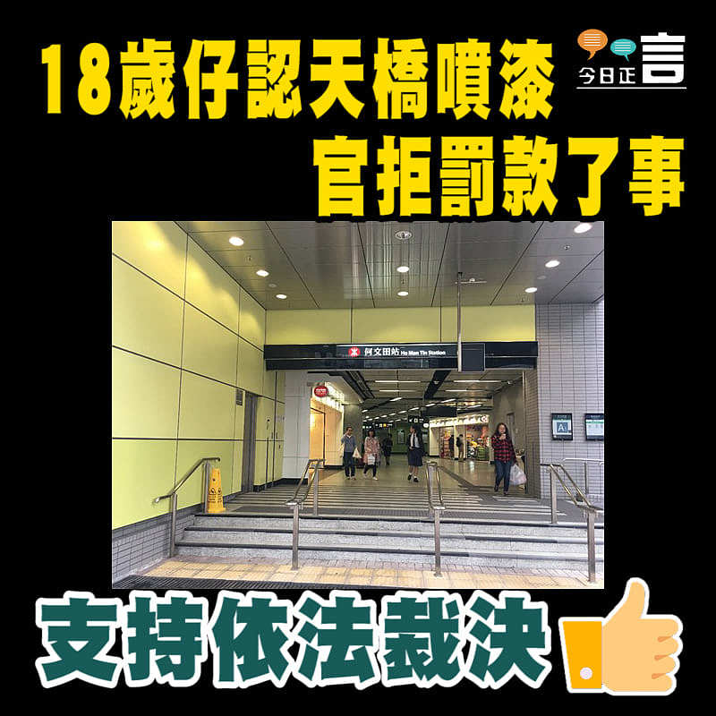 18歲仔認天橋噴漆 官拒罰款了事