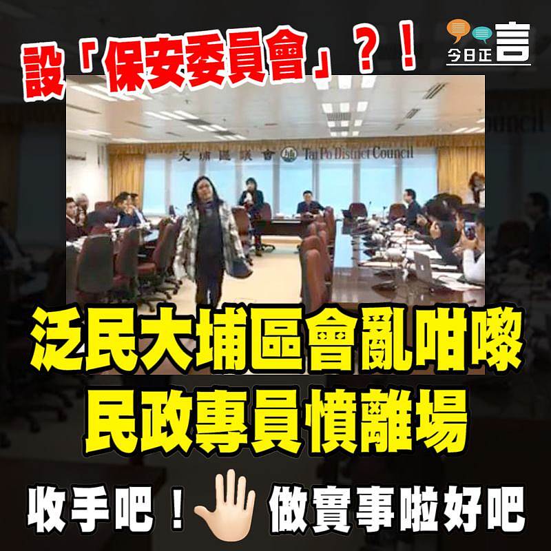 泛民大埔區會亂咁嚟 欲設「保安委員會」