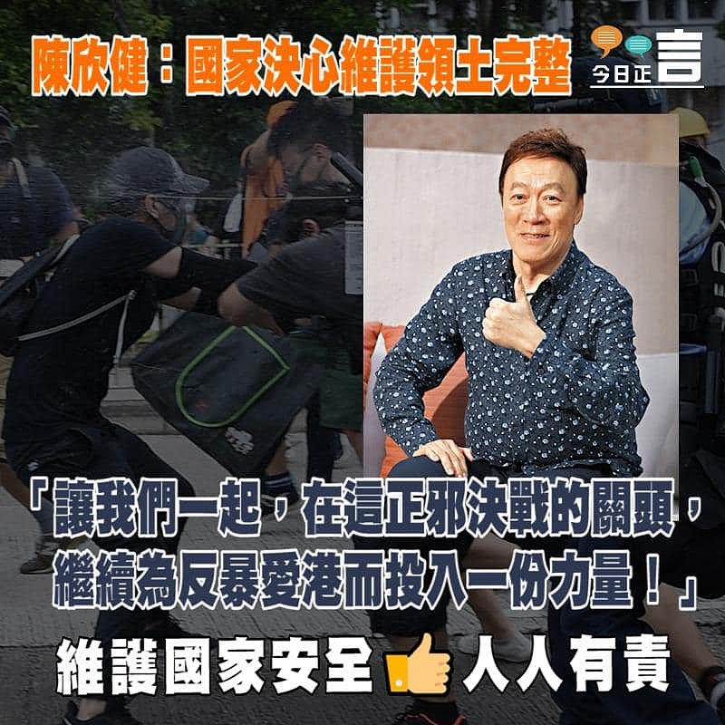 港版國安法出台 陳欣健：國家決心維護領土完整