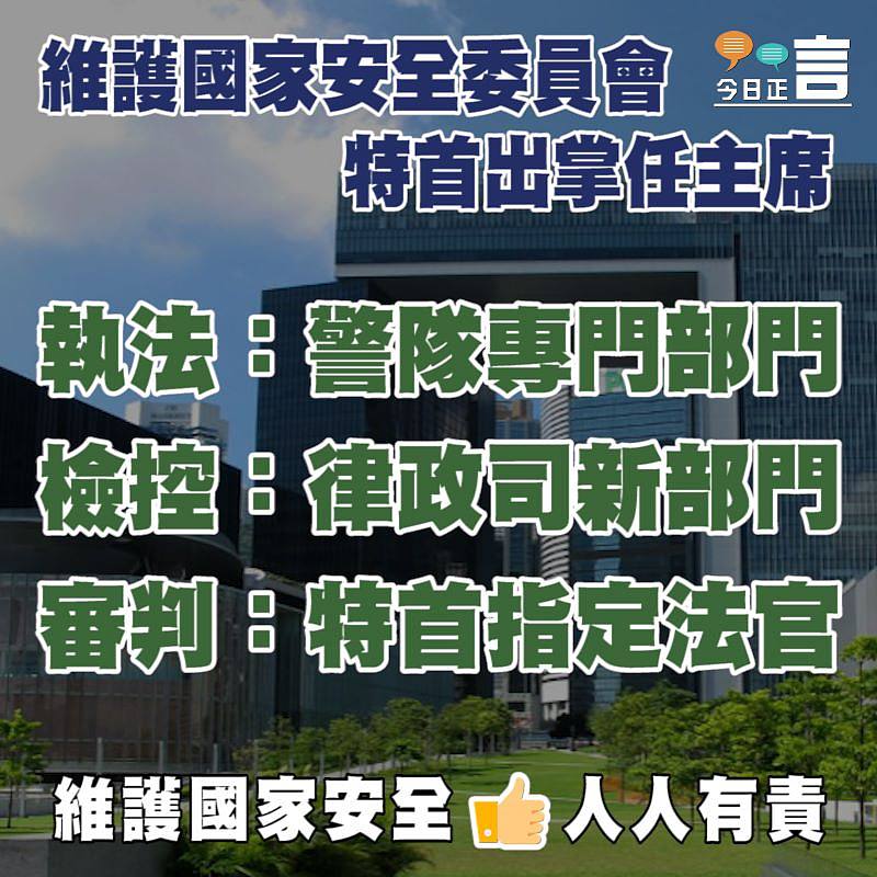 維護國家安全委員會 特首出掌任主席