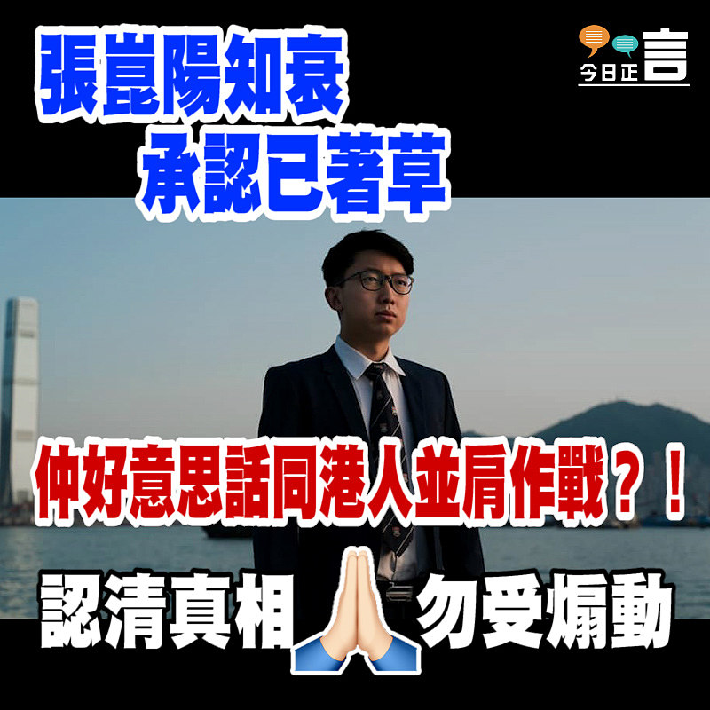張崑陽承認已著草 卻仍稱「與港人並肩作戰」