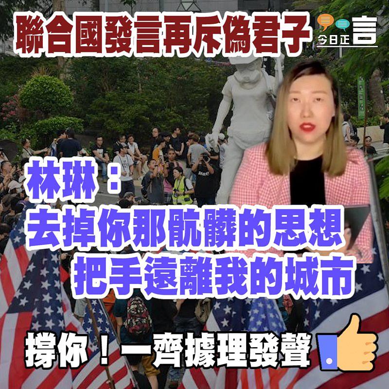 聯合國發言再斥偽君子 林琳：去掉你那骯髒的思想把手遠離我的城市