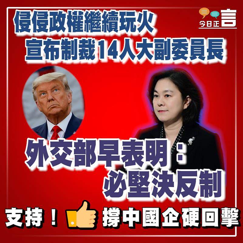 侵侵政權繼續玩火宣布制裁14人大副委員長 外交部早表明：必堅決反制