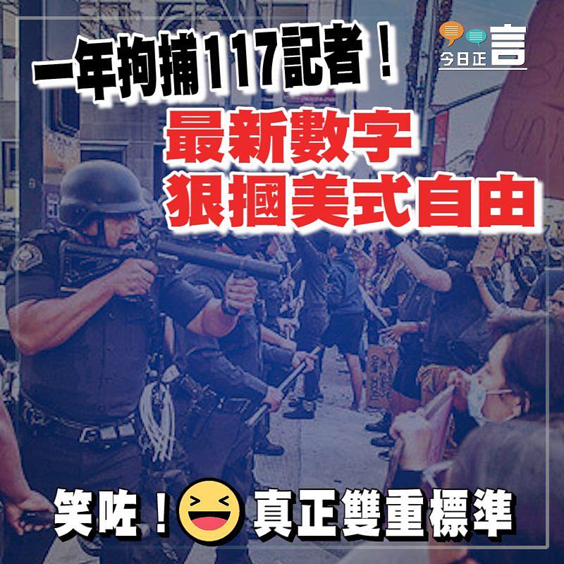 一年拘捕117記者！最新數字狠摑美式自由