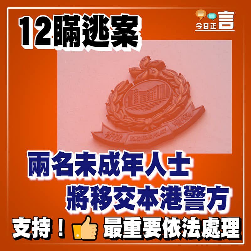 12瞞逃案 兩名未成年人士將移交本港方