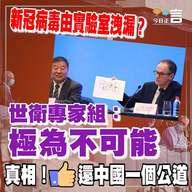 新冠病毒由實驗室洩漏？世衛專家組：極為不可能