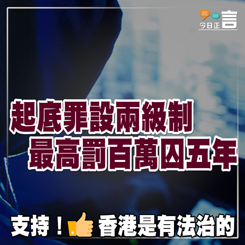 起底罪設兩級制 最高罰百萬囚五年