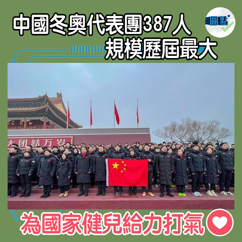 中國冬奧代表團387人 規模歷屆最大
