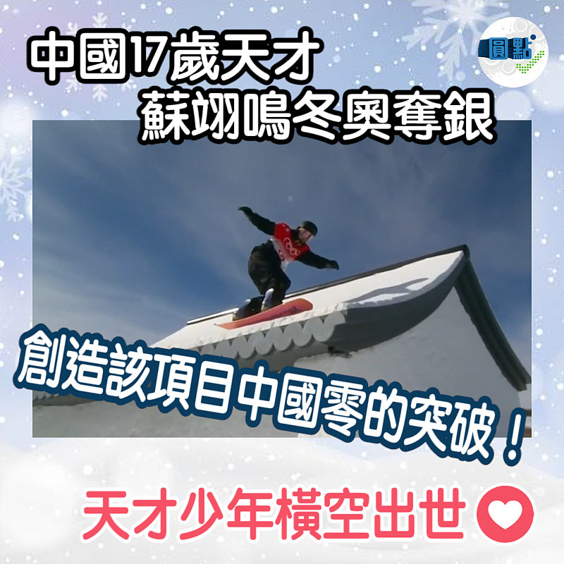 冬奧會單板滑雪坡面障礙技巧賽 中國17歲天才蘇翊鳴奪得銀牌