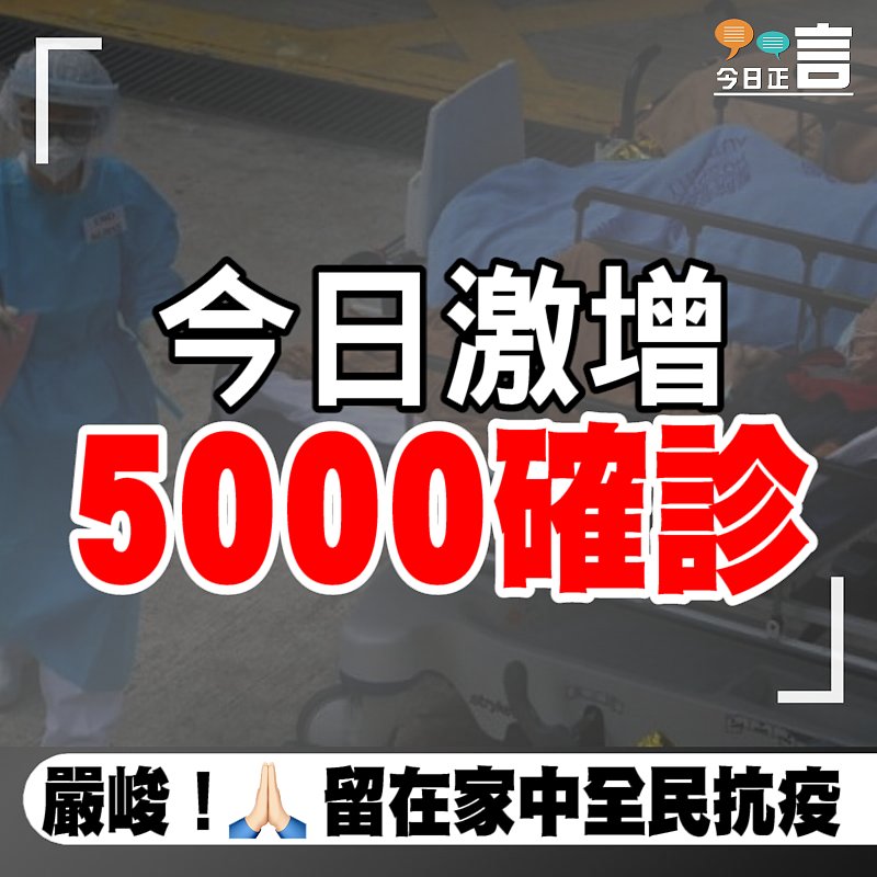 今日激增5000確診