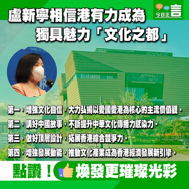 盧新寧相信港有力成為獨具魅力「文化之都」