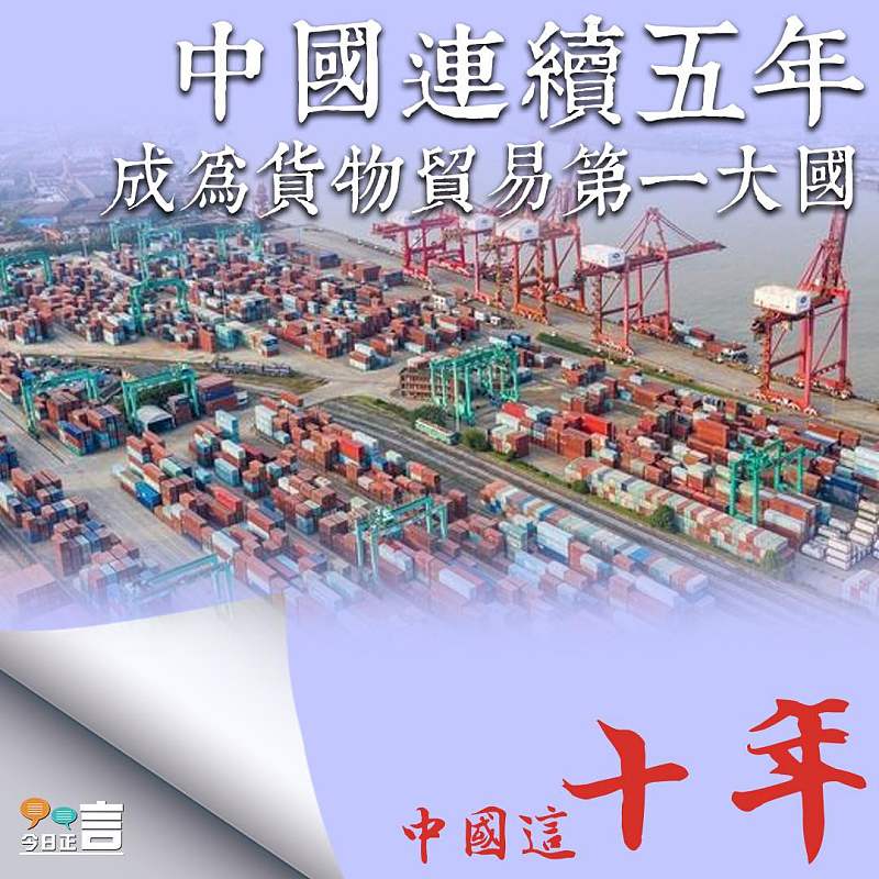 【中國這十年】連續五年成為貨物貿易第一大國 中國為世界經濟注入活力