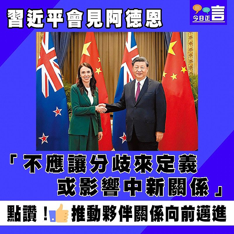 習近平會見阿德恩 「不應讓分歧來定義或影響中新關係」