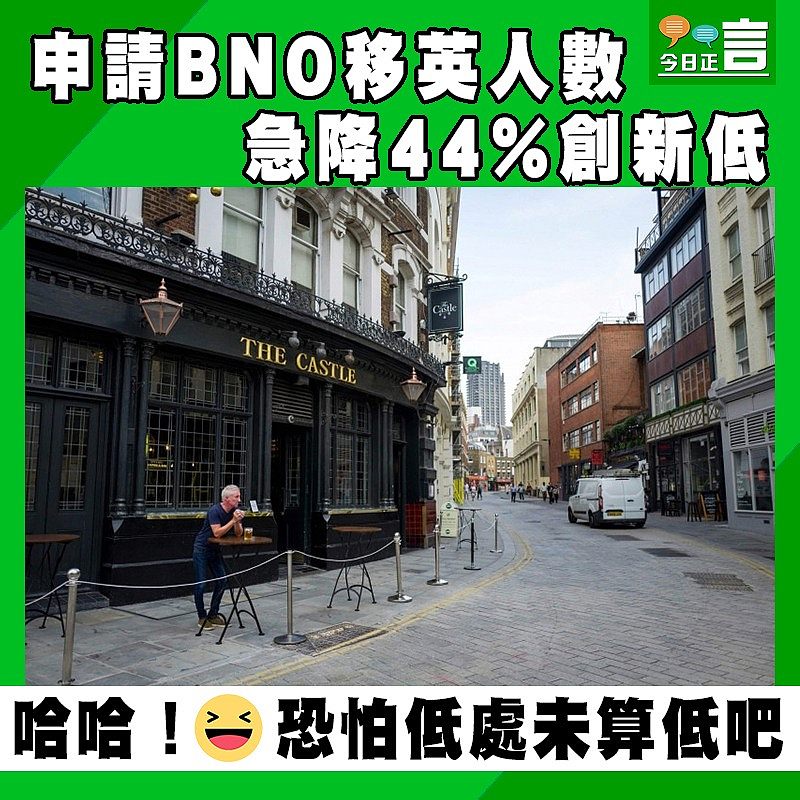 申請BNO移英人數急降44%創新低