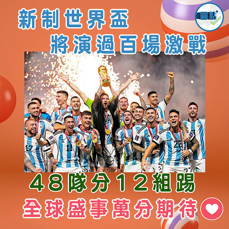48隊分12組踢 新制世界盃將演過百場激戰