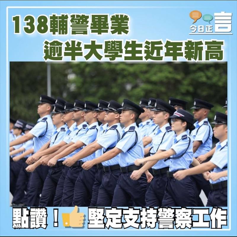 138輔警畢業 逾半大學生近年新高