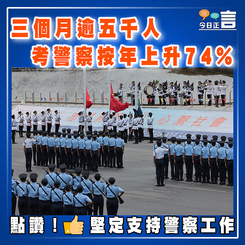 三個月逾五千人 考警察按年上升74%