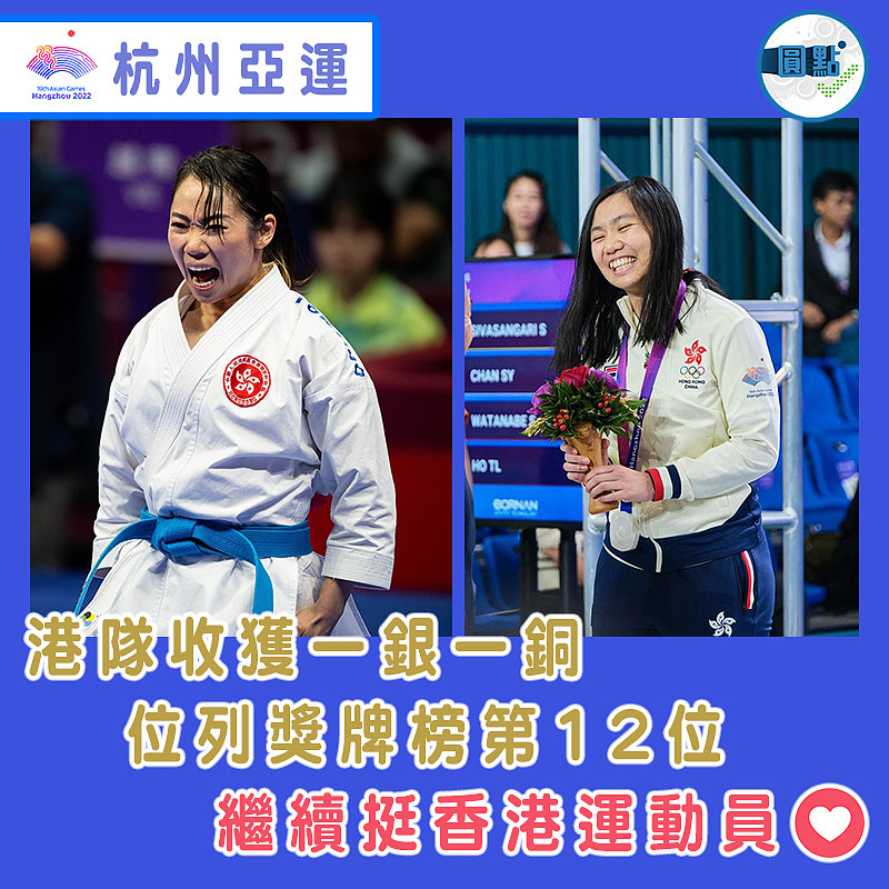 港隊收獲一銀一銅