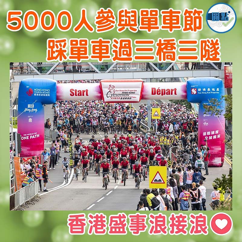 5000人參與單車節   踩單車過三橋三隧