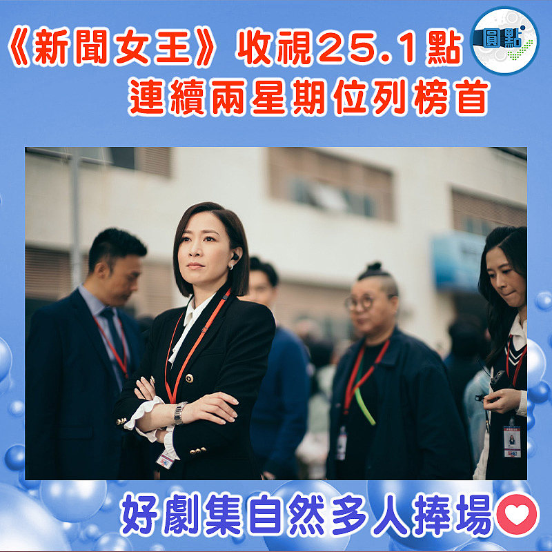 《新聞女王》收視25.1點 連續兩星期位列榜首