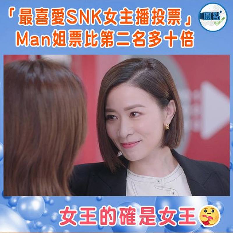 「最喜愛SNK女主播投票」  Man姐票比第二名多十倍