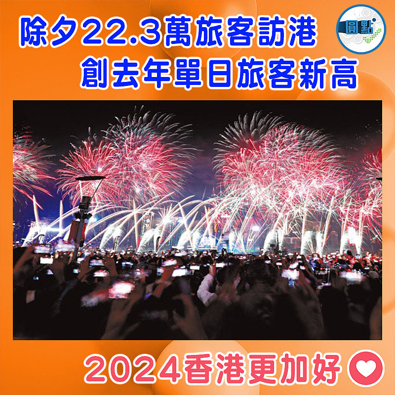 除夕22.3萬旅客訪港　 創去年單日旅客新高