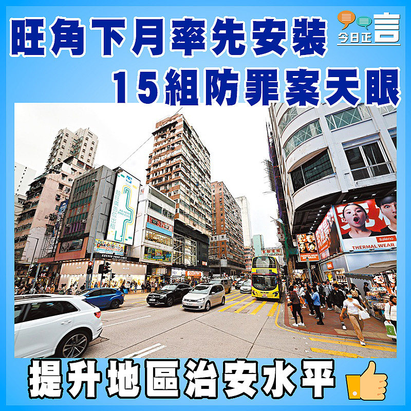 旺角下月率先安裝15組防罪案天眼