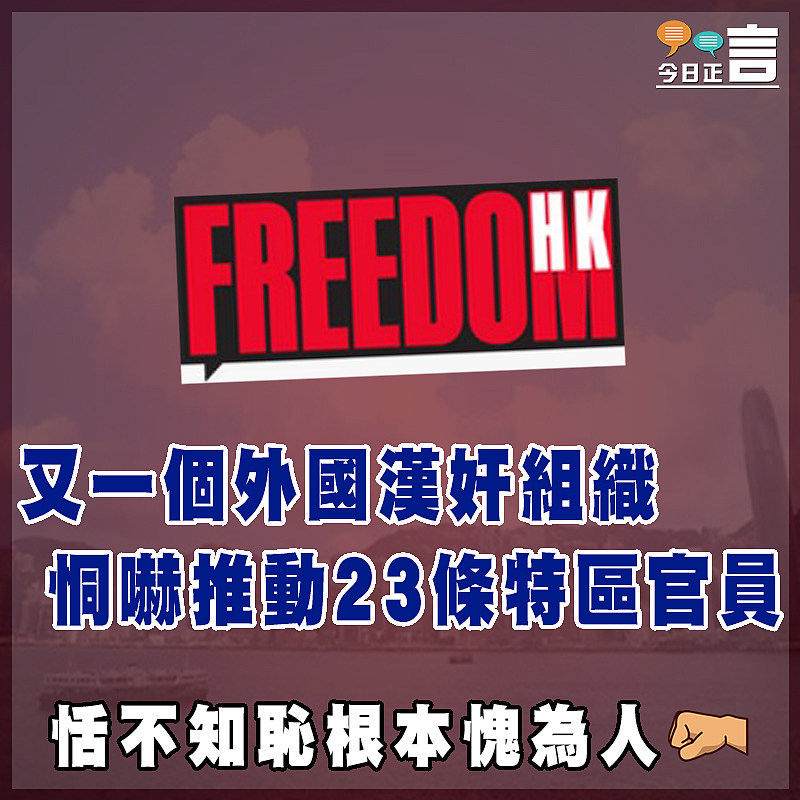 又一個外國漢奸組織恫嚇推動23條特區官員