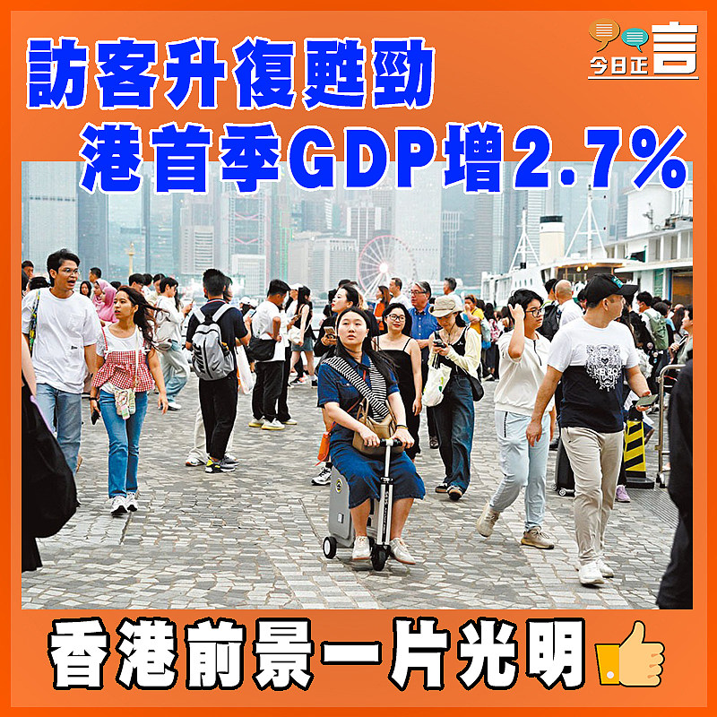 訪客升復甦勁 港首季GDP增2.7%