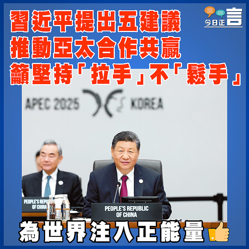 習近平提出五建議推動亞太合作共贏  籲堅持「拉手」不「鬆手」