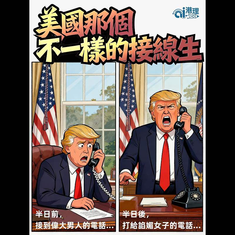 【AI漫畫】美國那個不一樣的接線生