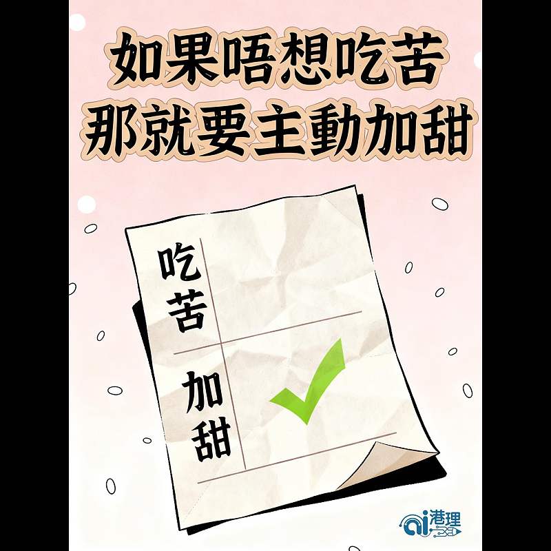 【AI漫畫】如果唔想吃苦 那就要主動加甜