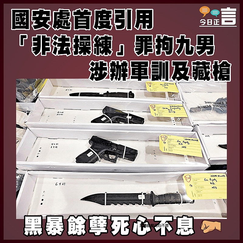 國安處首度引用「非法操練」罪拘九男 涉辦軍訓及藏槍