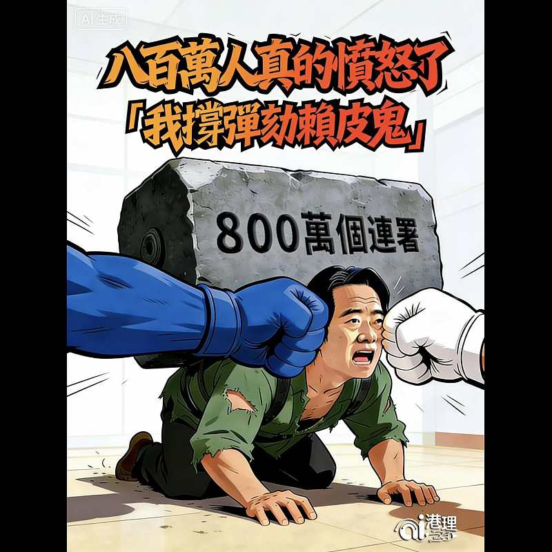 【AI漫畫】八百萬人撐彈劾賴皮鬼