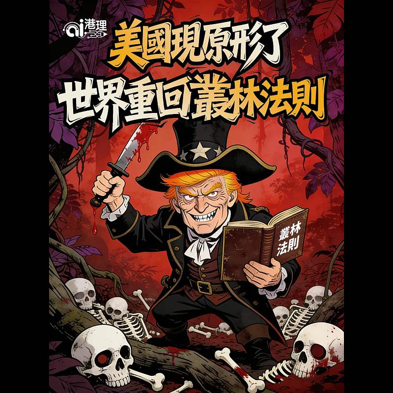 【AI漫畫】美國現原形了  世界重回叢林法則