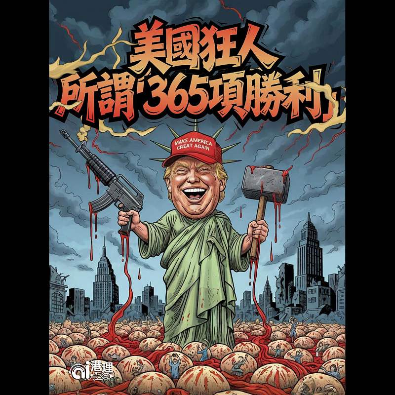 【AI漫畫】美國狂人所謂「365項勝利」