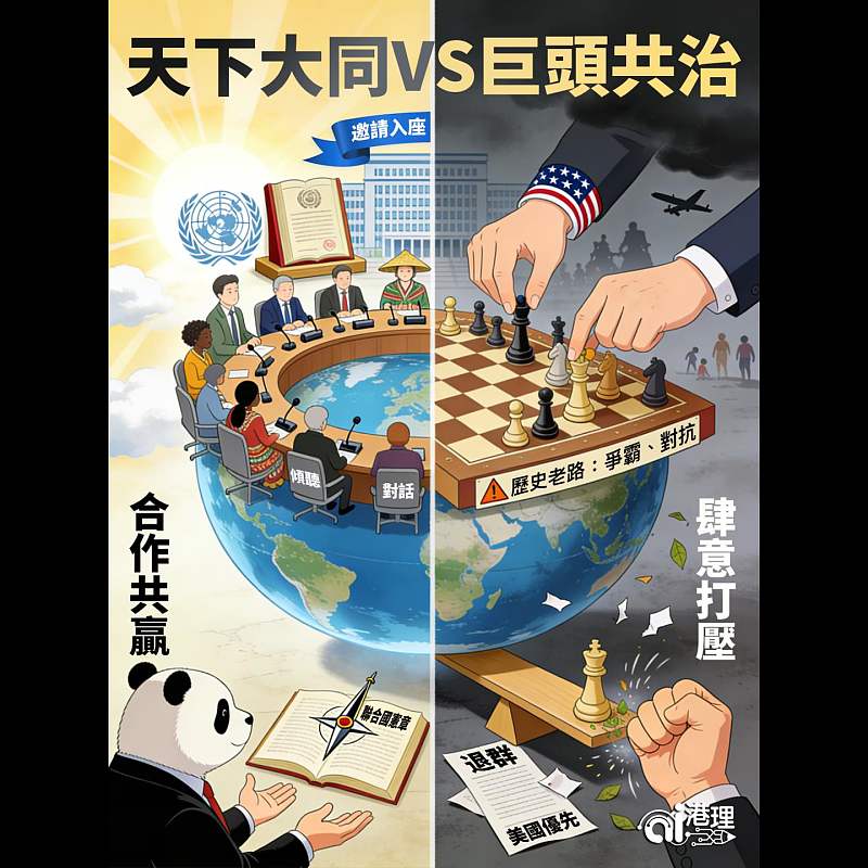 【AI漫畫】天下大同VS巨頭共治