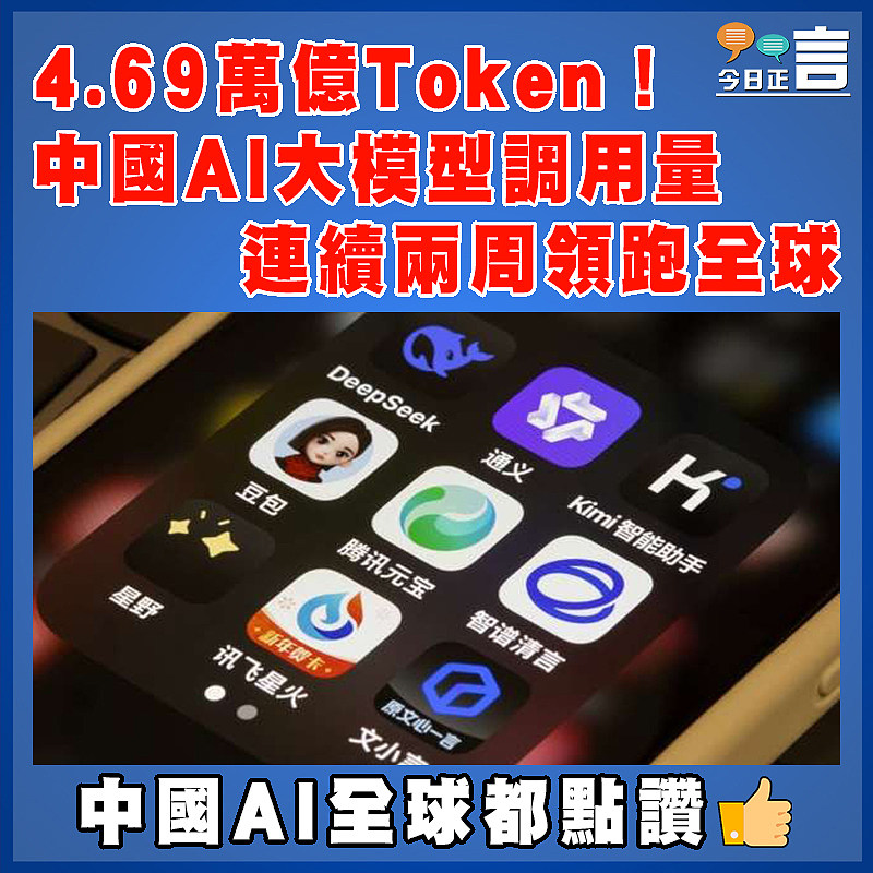 4.69萬億Token！中國AI大模型調用量連續兩周領跑全球