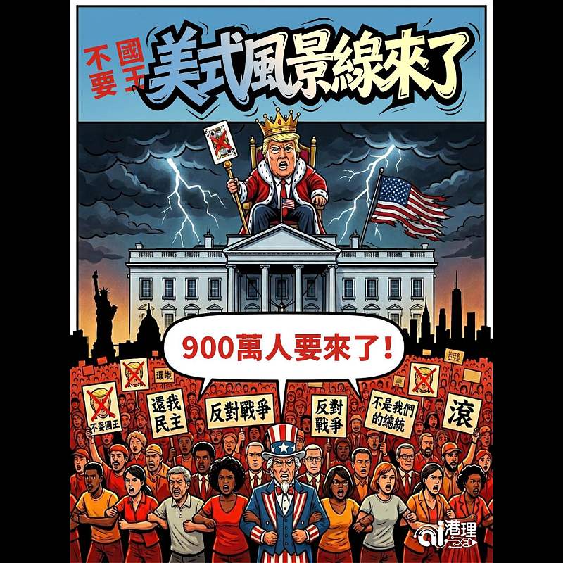 【AI漫畫】不要國王！美式風景線來了