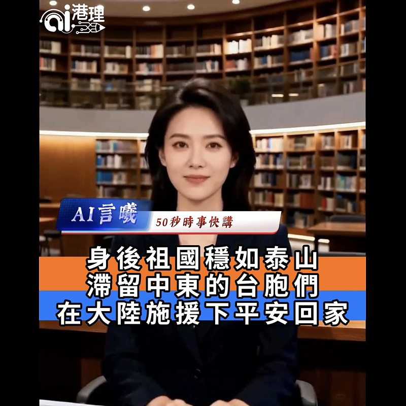 【AI主播】50秒時事快講──身後祖國穩如泰山   滯留中東的台胞們   在大陸施援下平安回家