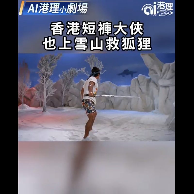 【#AI港理】AI港理小劇場──香港短褲大俠 也上雪山救狐狸﻿
