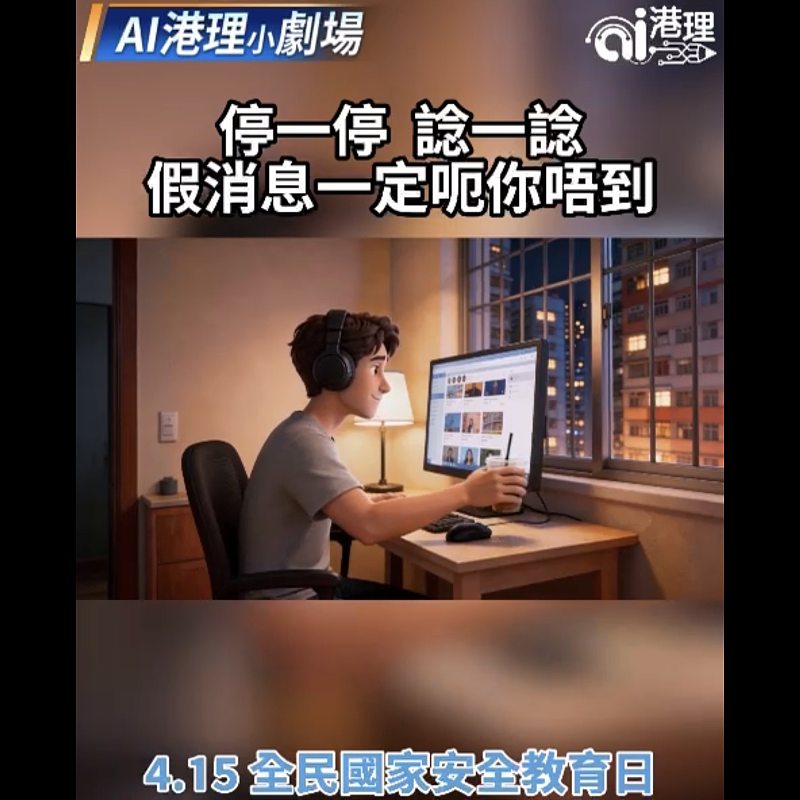 【AI港理】AI港理小劇場──停一停諗一諗  假消息一定呃你唔到