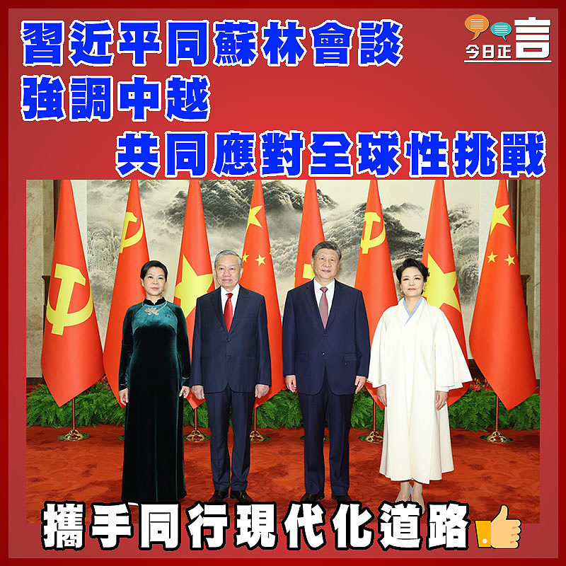 習近平同蘇林會談  強調中越共同應對全球性挑戰