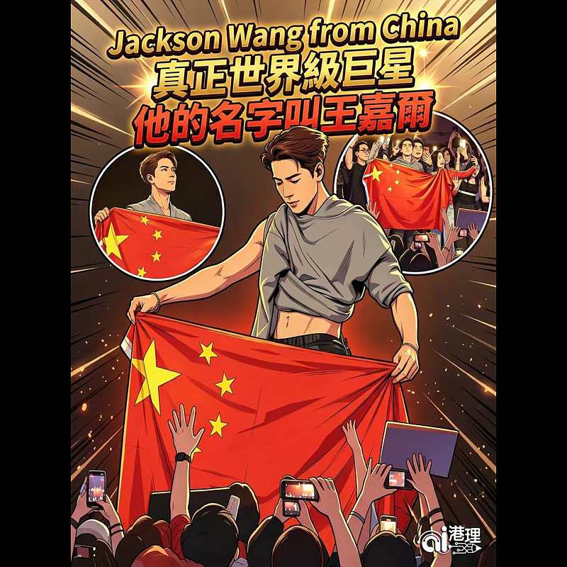【AI漫畫】Jackson Wang from China  真正世界級巨星  他的名字叫王嘉爾