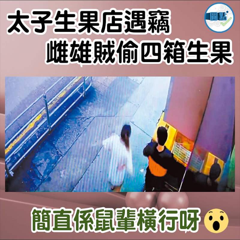 太子生果店遇竊 雌雄賊偷四箱生果
