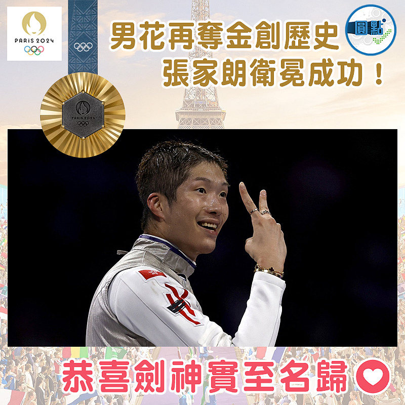男花再奪金創歷史 張家朗衛冕成功！