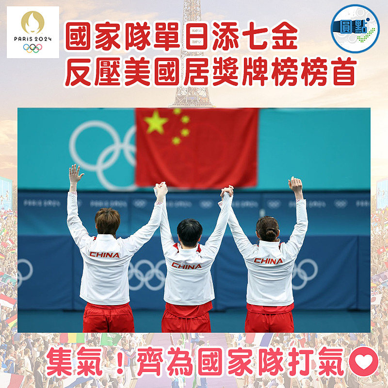 單日添七金  反壓美國居獎牌榜榜首